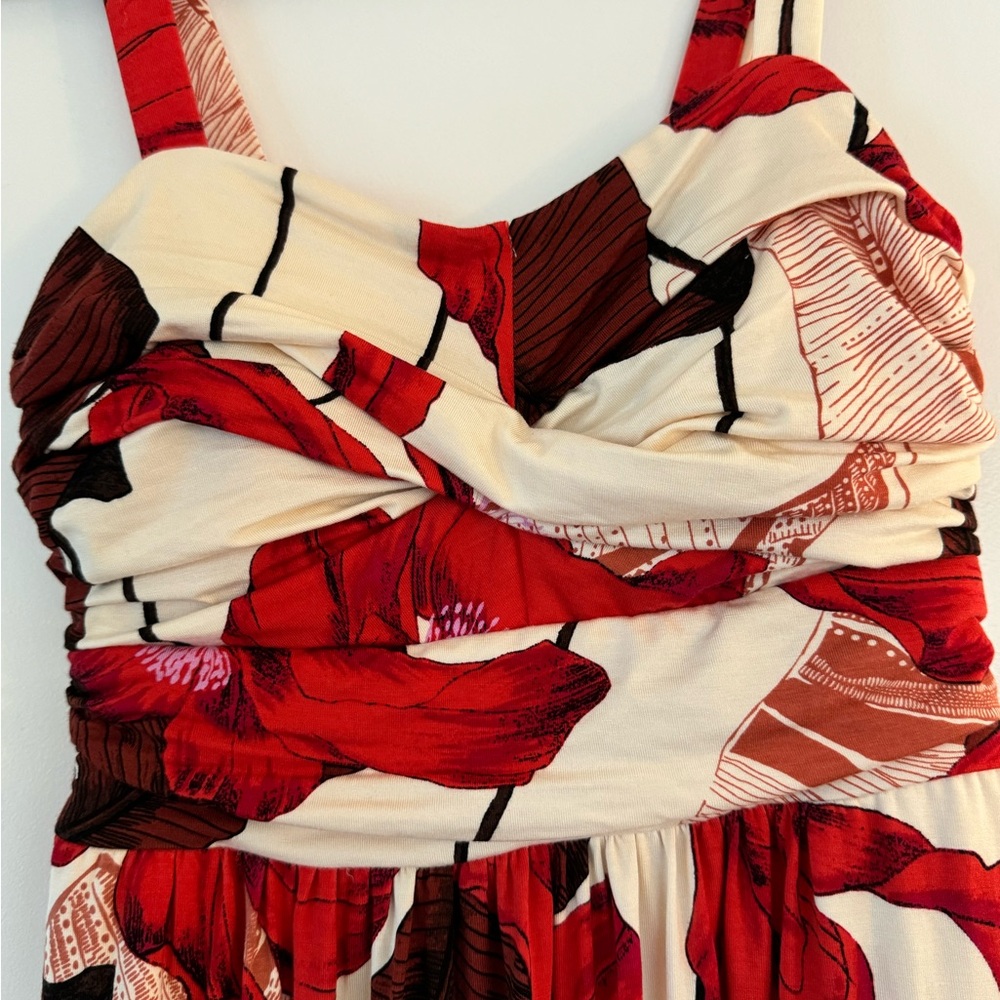 NWT Soma Red and Cream Maxi Dress